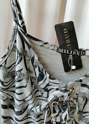 Пляжний сарафан трикотажний із люверсами накидка на купальник принт зебра6 фото