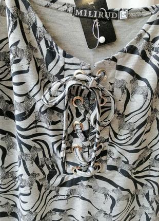 Пляжний сарафан трикотажний із люверсами накидка на купальник принт зебра9 фото