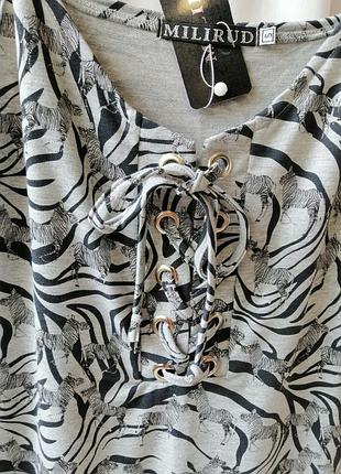 Пляжний сарафан трикотажний із люверсами накидка на купальник принт зебра8 фото