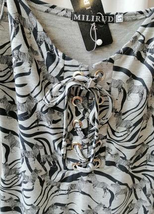 Пляжний сарафан трикотажний із люверсами накидка на купальник принт зебра10 фото