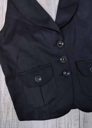 Жилет для девочки kas kids школьный на пуговицах чёрный размер 164 (14 лет)