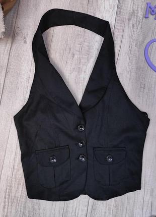 Жилет для девочки kas kids школьный на пуговицах чёрный размер 164 (14 лет)