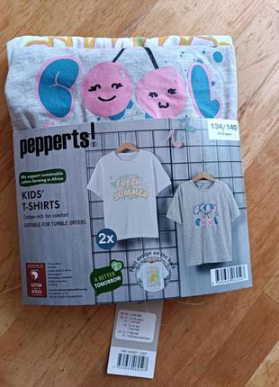 Новый!набор футболок для девочки от pepperts р.134/140.