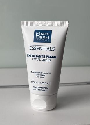 Martiderm essentials очищуючий пілінг для шкіри обличчя. новий 50 мл. іспанія