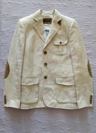 Пиджак, от massimo dutti, коттон, беж, карго