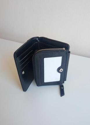 Чоловічий чорний гаманець подвійне відкривання3 фото
