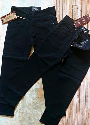 Брюки котонові для хлопчиків прямі чорні базові школьні 134 140 146  ke yi qi