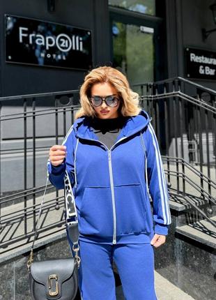 Женский спортивный костюм с лампасами большого размера в расцветках рр 50-60