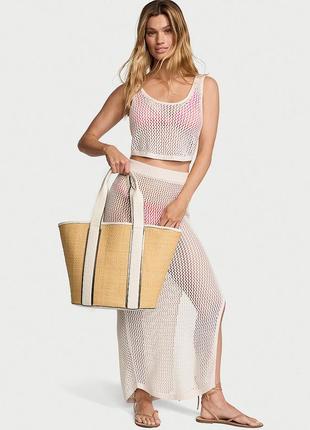 Сумка солома victoria's victorias victoria secret large tote