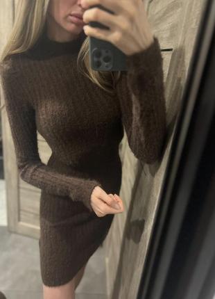 Сукня светр травка коричнева шоколад латте carli bybel × missguided