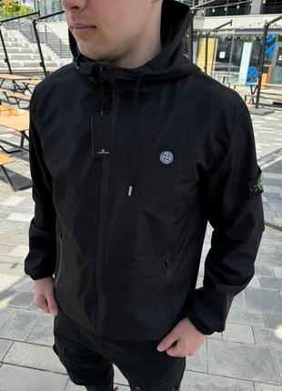 Стильная, мужская куртка ветровка с капюшоном stone island4 фото
