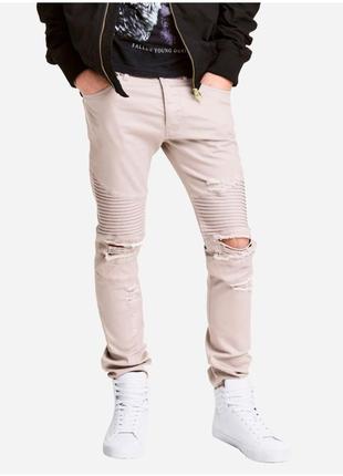 Бежевые джинсы скинни skinny h&m