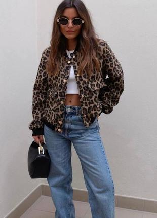 Хит продаж! стильная женская куртка/бомбер в стиле лео + подарок*