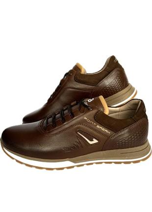 Чоловічі шкіряні кросівки коричневі bumer