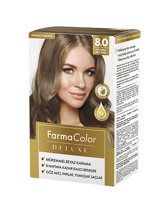 Крем-фарба для волосся farma color deluxe світлий блонд 8.0