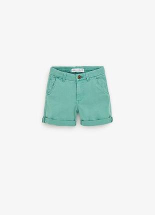 Zara шорты чинос 11/12 бирюзового цвета