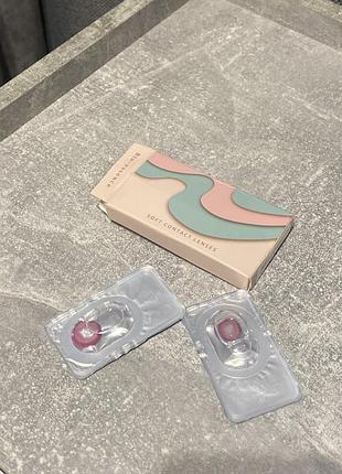 Рожеві лінзи для очей + контейнер для зберігання косплей аніме