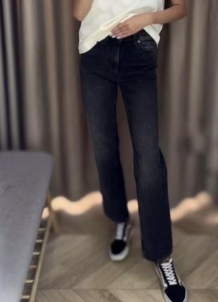 Графитовые джинсы straight zara