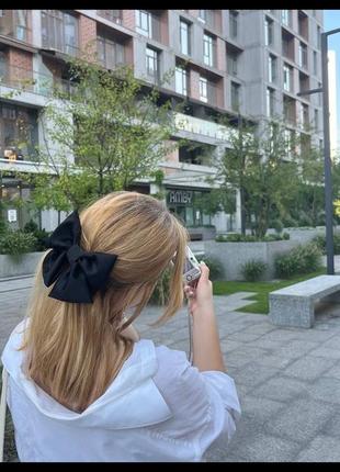 Заколка бант из натурального шелка