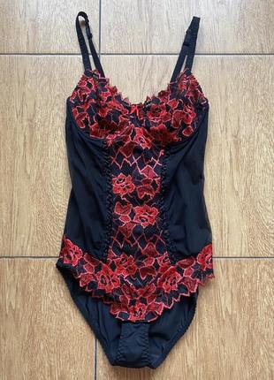 Боді бодік з вишивкою в сіточку еротичне сексуальне