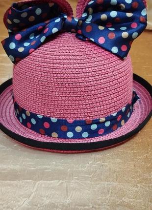 Красивая шляпка с ушками шапка микки 4-6 лет