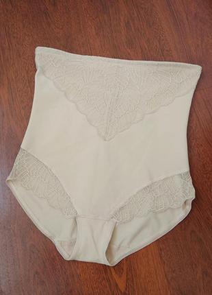 42-44р. высокие трусики утяжка с кружевом m&s