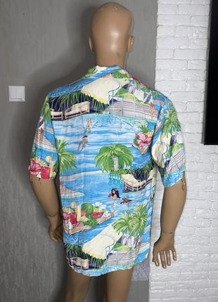 Винтажная гавайская рубашка в оригинальный принт