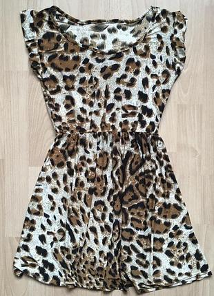 Гепардовое платье тигровое леопардовое модное 2024 года анималистический принт