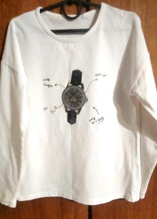 Свитшот на девочку 8-9 лет с принтом часов