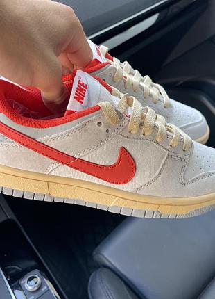 Стильные женские кроссовки nike sb dunk low beige red / найк сб датк демисезонные на весну, лето, осень / женккие кроссовки датки кед