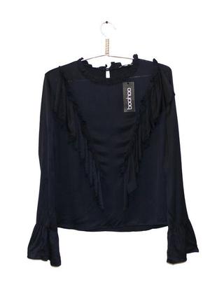 Boohoo.товар из англии. эффектная блуза с воланами и рюшами. на наш размер 423 фото
