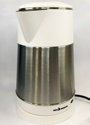 Електрочайник-термос металевий seabreeze sb-016/2,5 л, хороший електричний чайник, ws616683 фото