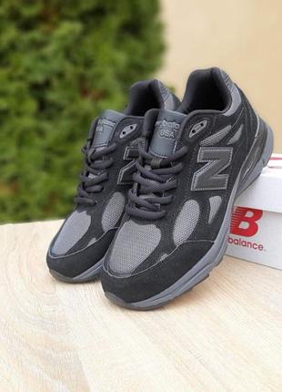 Чоловічі кросівки | new balance 990 | чорні з сірим | замша/текстиль, :422 фото