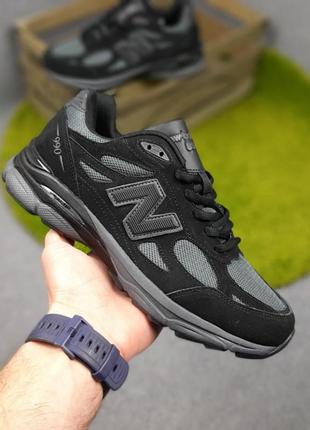 Чоловічі кросівки | new balance 990 | чорні з сірим | замша/текстиль, :4210 фото