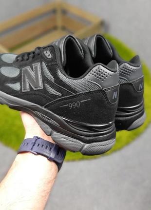 Чоловічі кросівки | new balance 990 | чорні з сірим | замша/текстиль, :428 фото