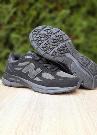 Чоловічі кросівки | new balance 990 | чорні з сірим | замша/текстиль, :425 фото