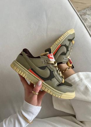 Трендові жіночі кросівки nike sb dunk low jumbo medium olive хакі / найк сб данк демісезонні на весну, літо, осінь / женские кроссовки данки кеды