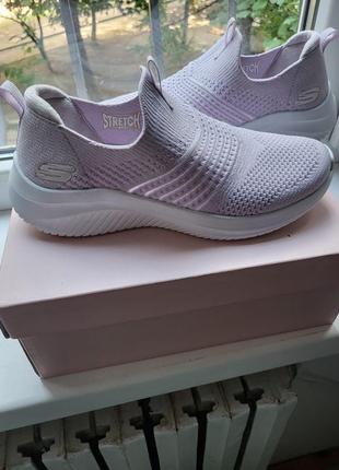 Супер крутые слипоны skechers 39р. 26 см. эласт. кроссовки память стопы, есть видеообзор🎦