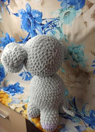 Вязаная мягкая игрушка "слоник"4 фото