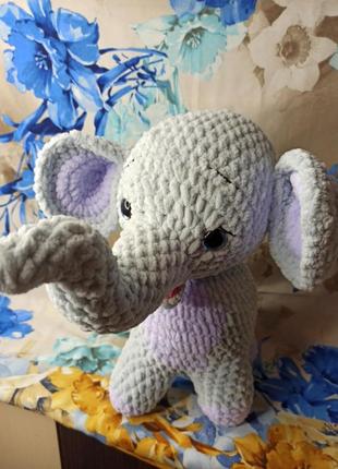 Вязаная мягкая игрушка "слоник"5 фото