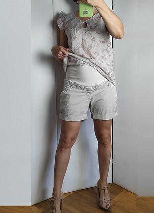 Джинсовые стрейтчевые шорты чино для беременных вагітних h&m