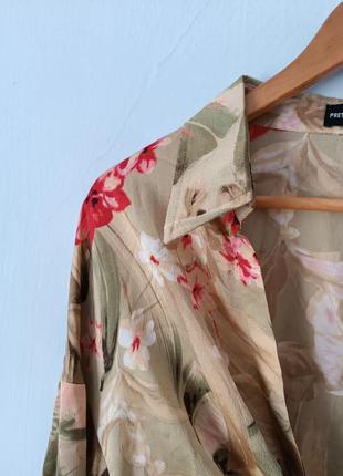 Рубашка блуза блузка цветочный принт сток новенький большой размер5 фото