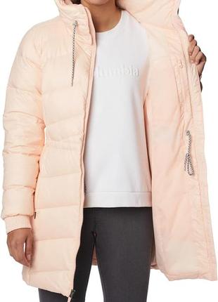 Пуховик зимняя длинная женская куртка columbia women's icy heights ii down mid jacket2 фото