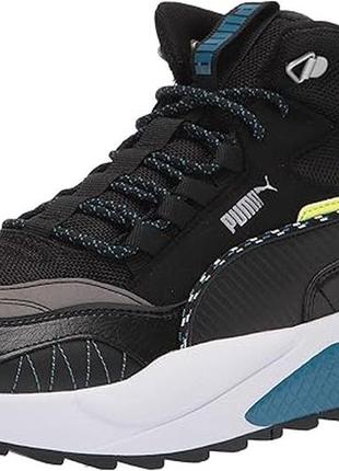 Фирменные зимние демисезонные черные ботинки puma x-ray 2 square mid winter sneaker