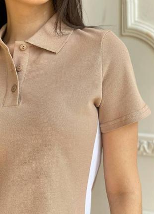 Спортивное платье поло с лампасом 8002 фото