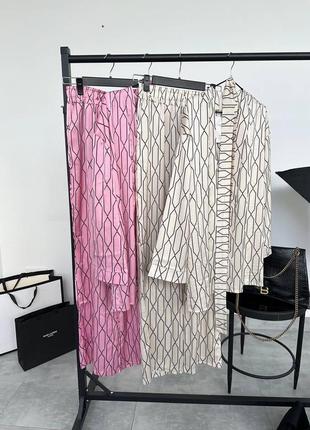 Женский шелковый костюм 42-52рр 3 цвета