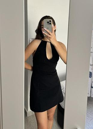 Плаття zara зара чорне з відкритою спиною
