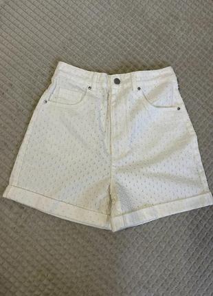 Белые шорты cropp denim