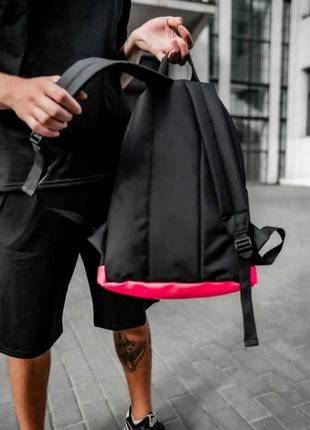 Рюкзак nike c кожаным дном черно-розовый2 фото