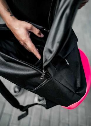 Рюкзак nike c кожаным дном черно-розовый5 фото